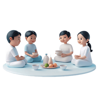 Group of People Sitting Around a Table Enjoying a Meal Together png