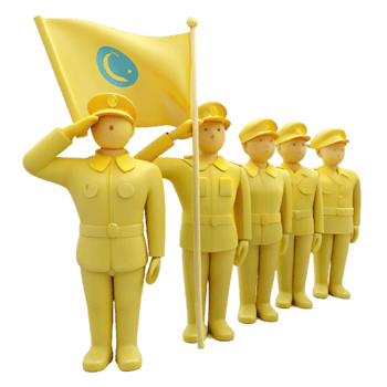 Saluting Soldiers with Flag and Crescent Moon Symbol png