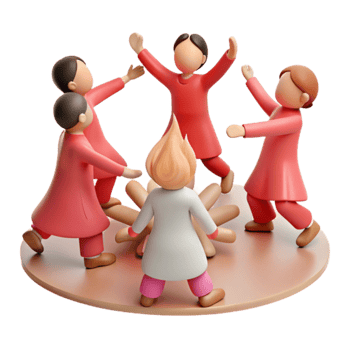 Group of People Dancing Around a Fire png