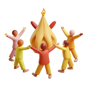 Group of People Dancing Around a Flame png