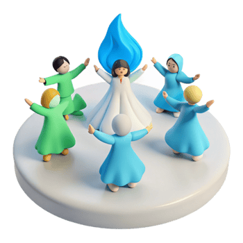 Spinning Dance with Blue Flame Figure png