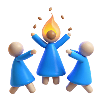Celebrating Success with Friends A 3D Illustration png