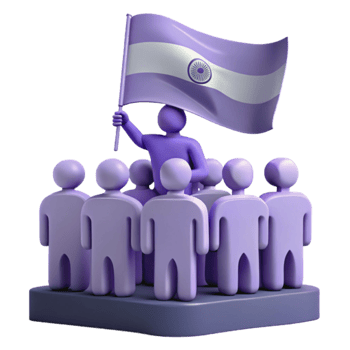 Person Holding a Flag with a Group of People Behind Them png