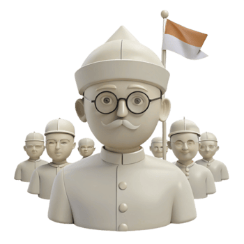 3D Render of a Group of People with a Flag png