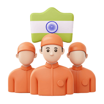 3D Rendered Illustration of People with a Flag png