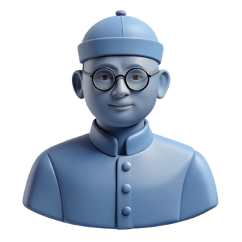 3D Render of a Person Wearing Glasses and a Hat png