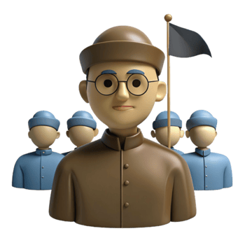 3D Render of a Leader Leading a Group png