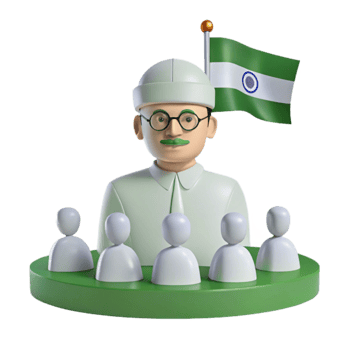 3D Illustration of a Leader Leading a Group of People png