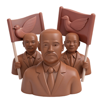 Three Men Holding Peace Flags png