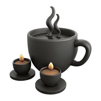 Coffee Cup with Candles png