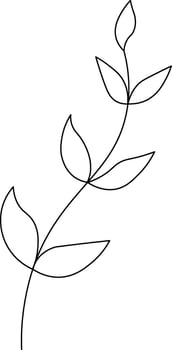 Hand drawn branch with leaves isolated on a white background. Good for sticker, icon, logo vector