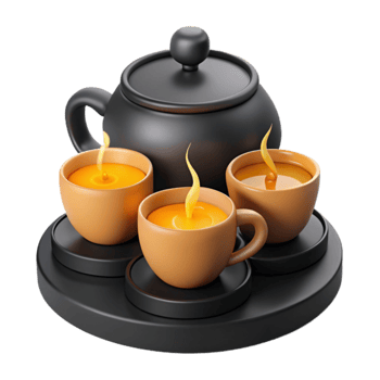 Teapot and Candles on a Tray png