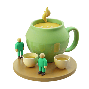 Giant Teacup with Tiny People png