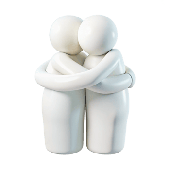 Two White Figures Embracing png