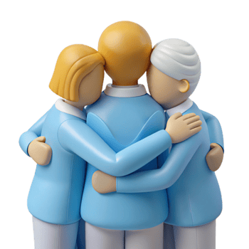 Three People Hugging Back View png