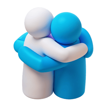 3D Illustration of Two Figures Embracing png