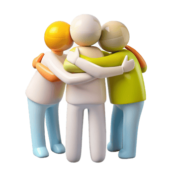 Three People Hugging in a Circle png
