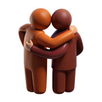 Two People Hugging, Embracing, Showing Friendship and Support png