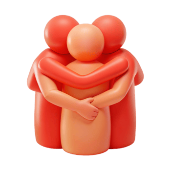 Warm Embrace Two Figures Hugging Tightly png