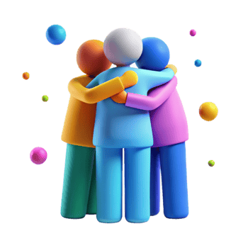 Three Dimensional Render of People Hugging png
