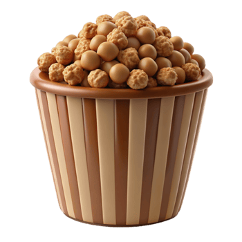 Caramel Popcorn in a Striped Bucket png
