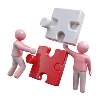 Two Figures Completing a Puzzle png