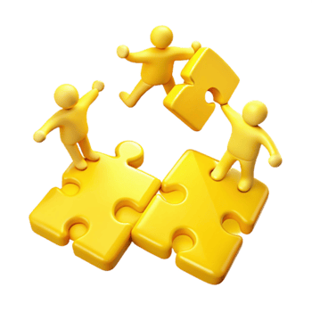 Teamwork Puzzle - Connecting the Pieces png