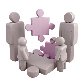 Teamwork and Collaboration People Working Together to Complete a Puzzle png