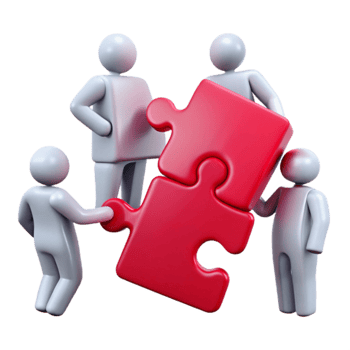 Teamwork Completing the Puzzle Together png