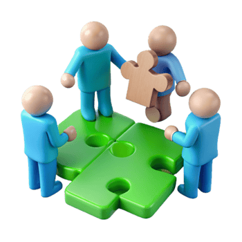 Teamwork and Collaboration Building a Complete Picture with Puzzle Pieces png