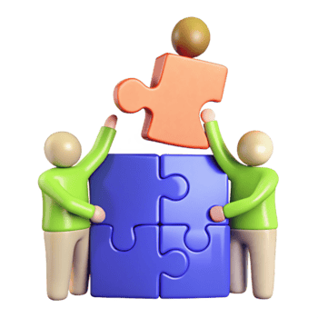 Teamwork Two People Putting Together a Puzzle png