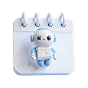 Cute Robot on a Calendar png