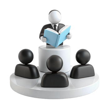 Presenting a Book to a Group of People png