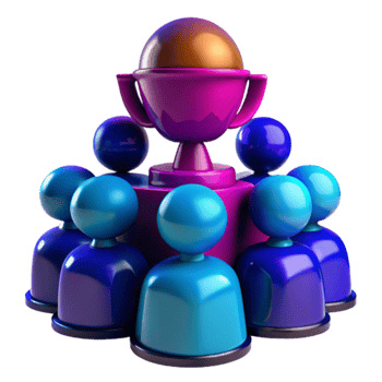 Teamwork and Success A 3D Illustration of Collaboration Leading to Achievement png