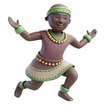 3D Illustration of a Happy African Man in Traditional Clothing png