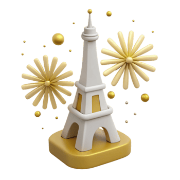 Eiffel Tower with Fireworks Celebrating a Spectacular Event png
