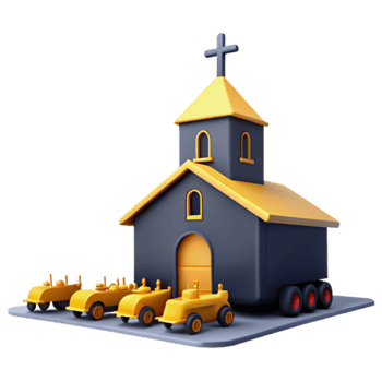 Church on Wheels 3D Illustration png