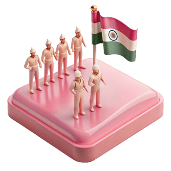 3D Render of Soldiers Standing in Formation with a Flag png