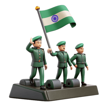 Three Soldiers Saluting with a Flag png