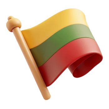 3D Render of a Waving Flag with Yellow, Green, and Red Horizontal Stripes png