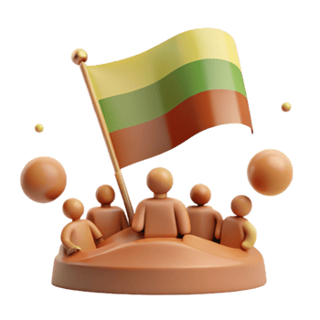 Group of People Holding Flag png