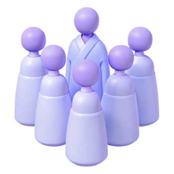 3D Rendered Illustration of People in a Circle png