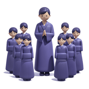 Group of People Dressed in Purple Robes png