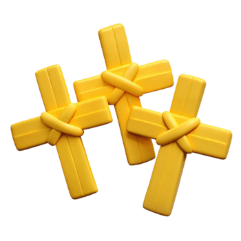 Three Yellow Crosses in a Row png