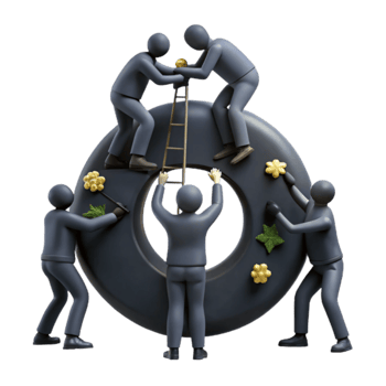Teamwork Working Together to Achieve a Common Goal png