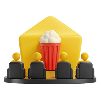 Movie Night with Popcorn and Friends png