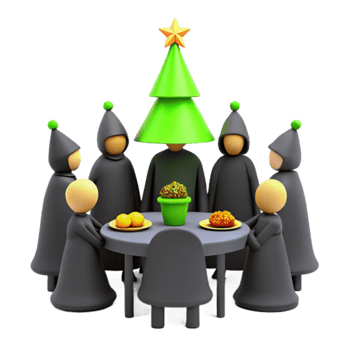 Christmas Tree Head Festive Gathering png