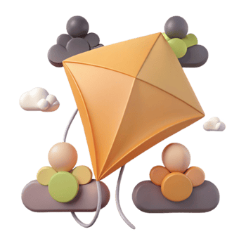 Flying a Kite in the Clouds png