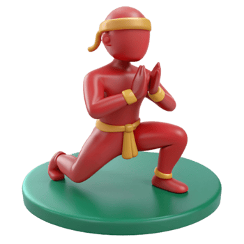 3D Character in a Kneeling Pose with Hands Clasped Together png