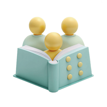 Group of People Reading a Book Together png